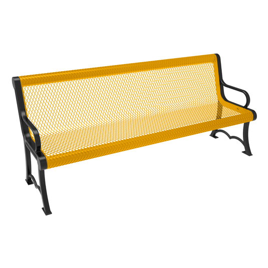 Heavy-Duty Expanded Metal Garden Bench - Coated Outdoor Furniture