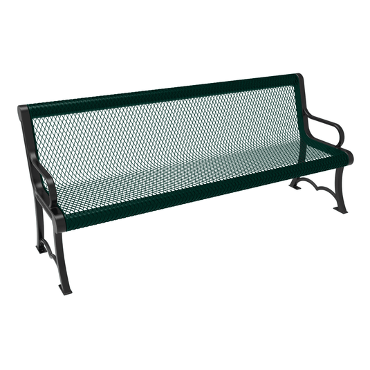 Heavy-Duty Expanded Metal Garden Bench - Coated Outdoor Furniture