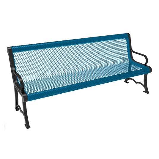 Heavy-Duty Expanded Metal Garden Bench - Coated Outdoor Furniture