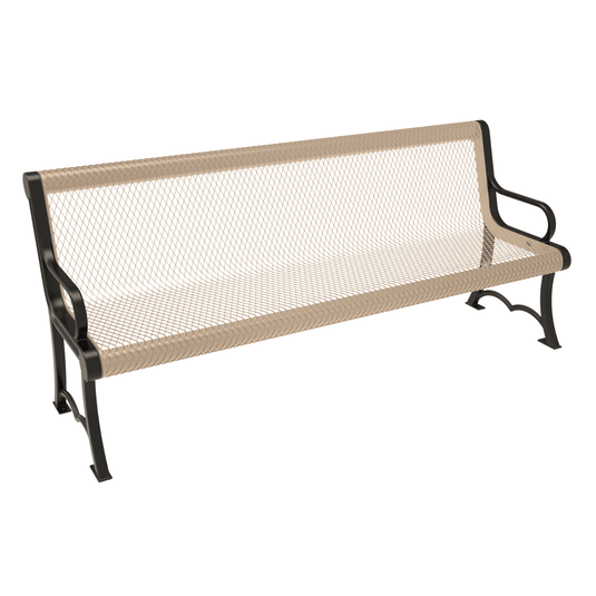 Heavy-Duty Expanded Metal Garden Bench - Coated Outdoor Furniture