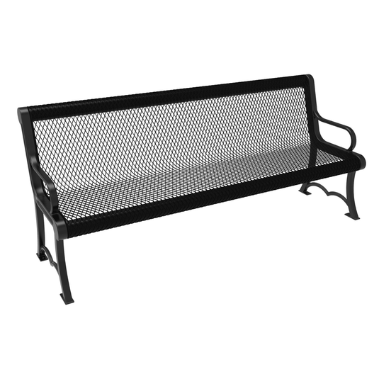 Heavy-Duty Expanded Metal Garden Bench - Coated Outdoor Furniture