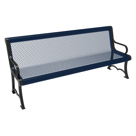 Heavy-Duty Expanded Metal Garden Bench - Coated Outdoor Furniture