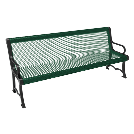 Heavy-Duty Expanded Metal Garden Bench - Coated Outdoor Furniture