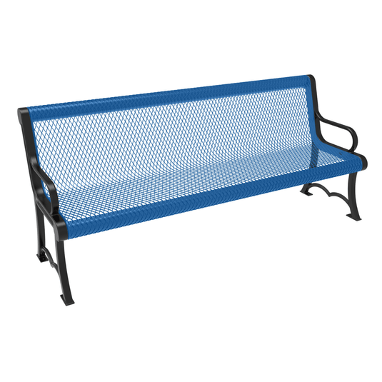 Heavy-Duty Expanded Metal Garden Bench - Coated Outdoor Furniture