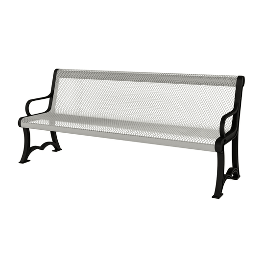 Heavy-Duty Expanded Metal Garden Bench - Coated Outdoor Furniture