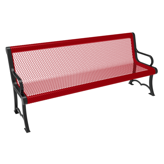 Heavy-Duty Expanded Metal Garden Bench - Coated Outdoor Furniture