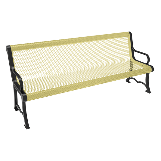 Heavy-Duty Expanded Metal Garden Bench - Coated Outdoor Furniture