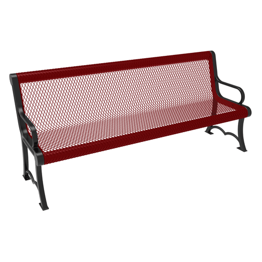 Heavy-Duty Expanded Metal Garden Bench - Coated Outdoor Furniture