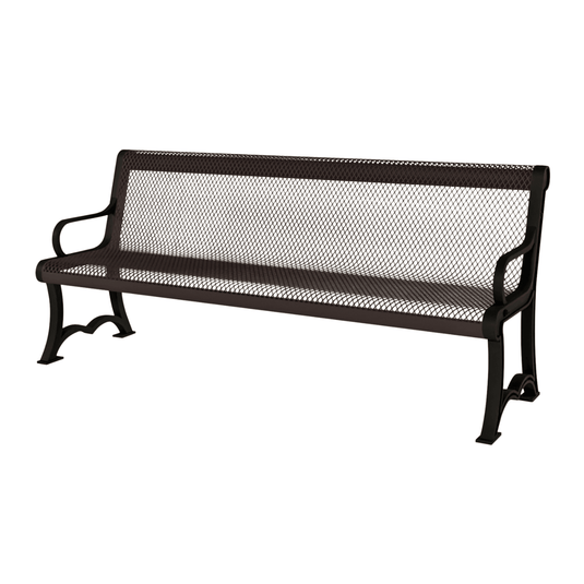 Heavy-Duty Expanded Metal Garden Bench - Coated Outdoor Furniture