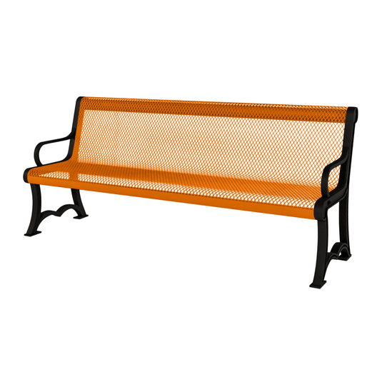 Heavy-Duty Expanded Metal Garden Bench - Coated Outdoor Furniture