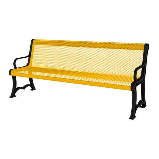 Heavy-Duty Expanded Metal Garden Bench - Coated Outdoor Furniture