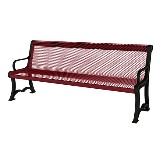 Heavy-Duty Expanded Metal Garden Bench - Coated Outdoor Furniture