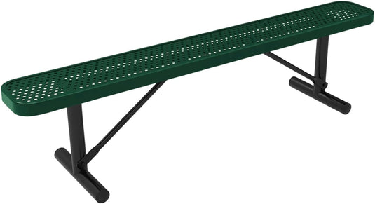 Industrial Expanded Metal Park Bench with Inground Mount Frame - Coated Outdoor Furniture