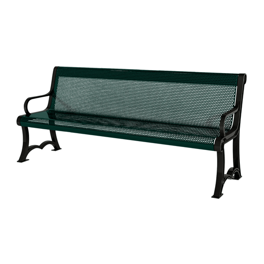 Punched Steel Garden Bench – Durable and Stylish Outdoor Seating - Coated Outdoor Furniture