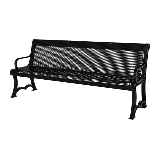 Punched Steel Garden Bench – Durable and Stylish Outdoor Seating - Coated Outdoor Furniture