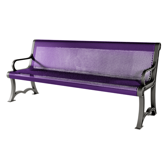 Punched Steel Garden Bench – Durable and Stylish Outdoor Seating - Coated Outdoor Furniture