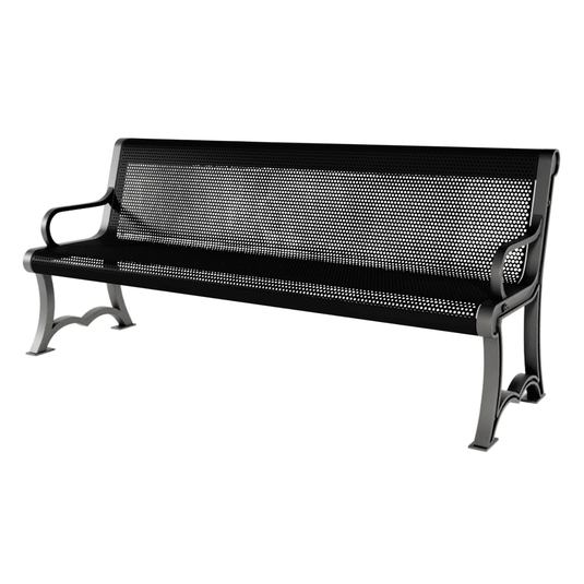 Punched Steel Garden Bench – Durable and Stylish Outdoor Seating - Coated Outdoor Furniture