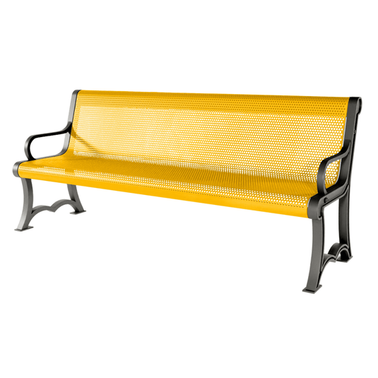 Punched Steel Garden Bench – Durable and Stylish Outdoor Seating - Coated Outdoor Furniture