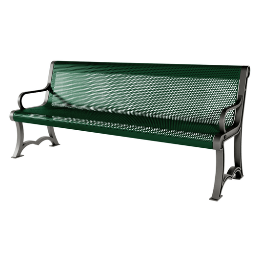 Punched Steel Garden Bench – Durable and Stylish Outdoor Seating - Coated Outdoor Furniture