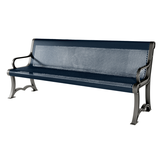 Punched Steel Garden Bench – Durable and Stylish Outdoor Seating - Coated Outdoor Furniture