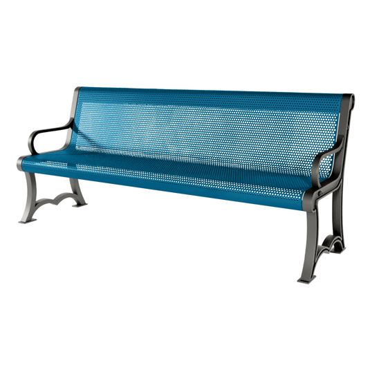 Punched Steel Garden Bench – Durable and Stylish Outdoor Seating - Coated Outdoor Furniture