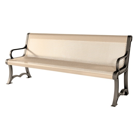 Punched Steel Garden Bench – Durable and Stylish Outdoor Seating - Coated Outdoor Furniture