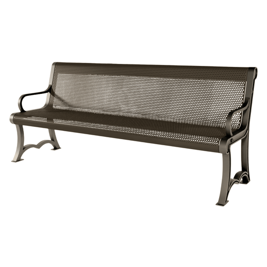 Punched Steel Garden Bench – Durable and Stylish Outdoor Seating - Coated Outdoor Furniture