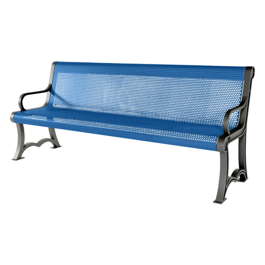 Punched Steel Garden Bench – Durable and Stylish Outdoor Seating - Coated Outdoor Furniture