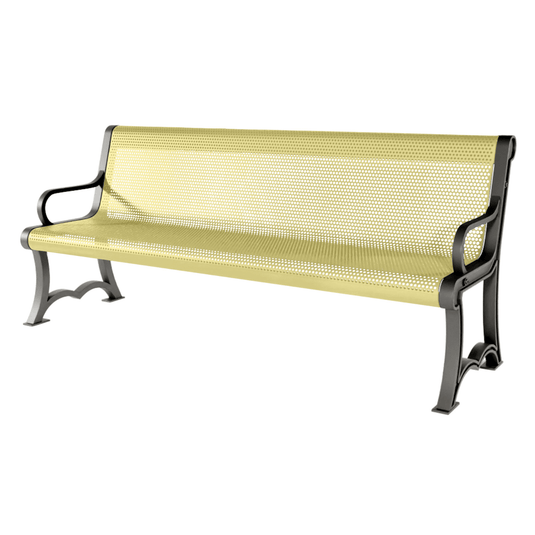 Punched Steel Garden Bench – Durable and Stylish Outdoor Seating - Coated Outdoor Furniture