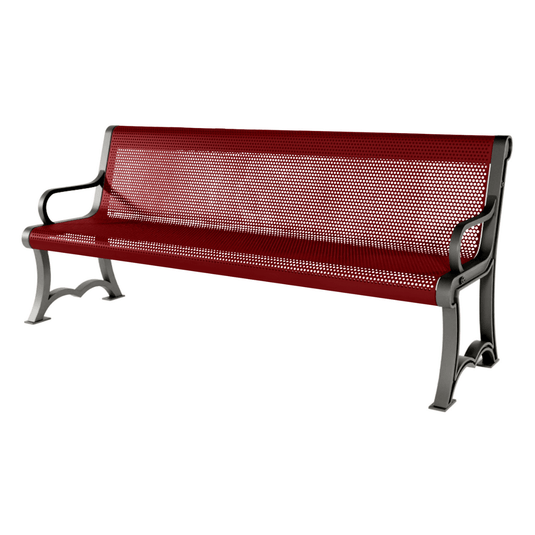 Punched Steel Garden Bench – Durable and Stylish Outdoor Seating - Coated Outdoor Furniture