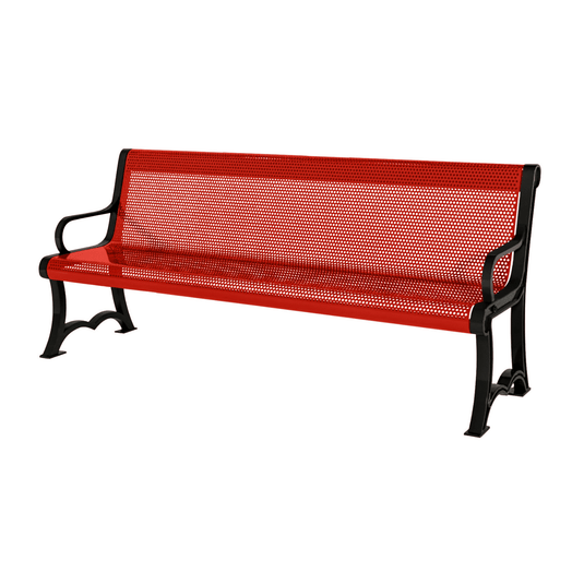 Punched Steel Garden Bench – Durable and Stylish Outdoor Seating - Coated Outdoor Furniture