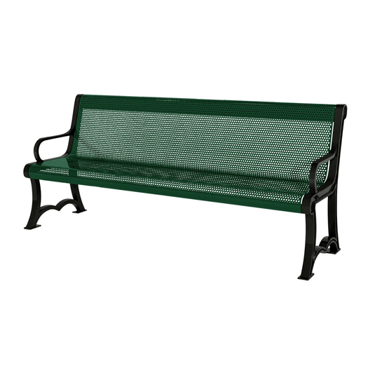 Punched Steel Garden Bench – Durable and Stylish Outdoor Seating - Coated Outdoor Furniture