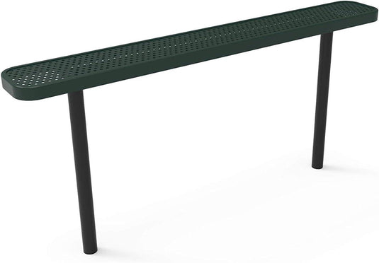 Punched Steel Park Bench with Inground Mount Frame - Coated Outdoor Furniture