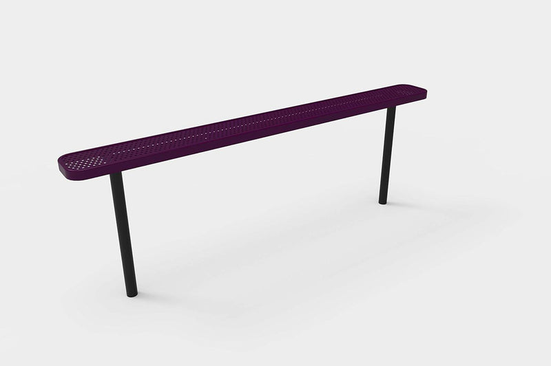 Load image into Gallery viewer, Punched Steel Park Bench with Inground Mount Frame - Coated Outdoor Furniture
