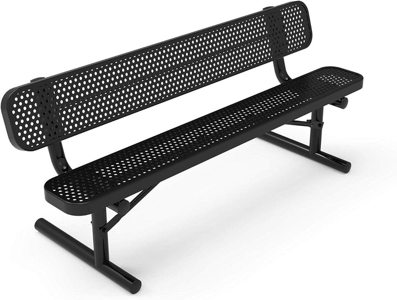 Load image into Gallery viewer, Punched Steel Park Bench with Portable Frame - Coated Outdoor Furniture
