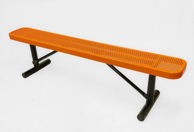 Load image into Gallery viewer, Punched Steel Park Bench with Portable Frame - Coated Outdoor Furniture
