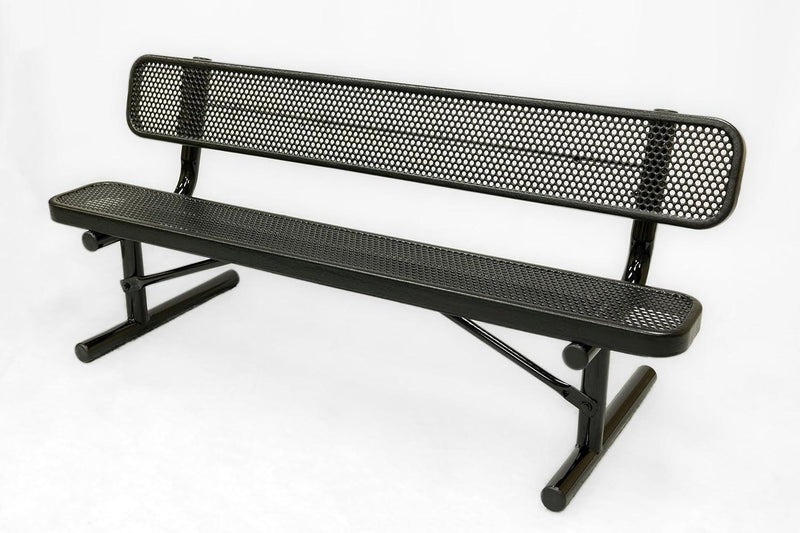 Load image into Gallery viewer, Punched Steel Park Bench with Portable Frame - Coated Outdoor Furniture
