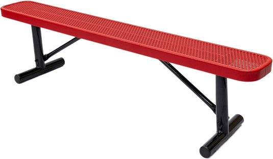 Punched Steel Park Bench with Portable Frame - Coated Outdoor Furniture