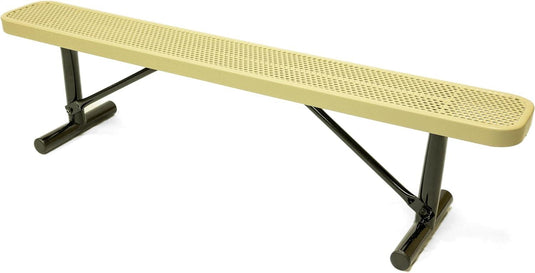 Punched Steel Park Bench with Portable Frame - Coated Outdoor Furniture