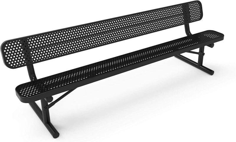 Load image into Gallery viewer, Punched Steel Park Bench with Portable Frame - Coated Outdoor Furniture
