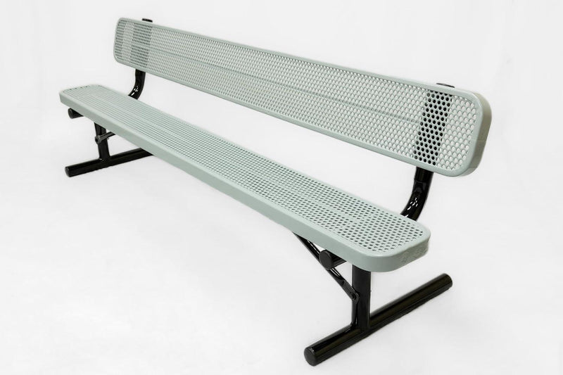 Load image into Gallery viewer, Punched Steel Park Bench with Portable Frame - Coated Outdoor Furniture
