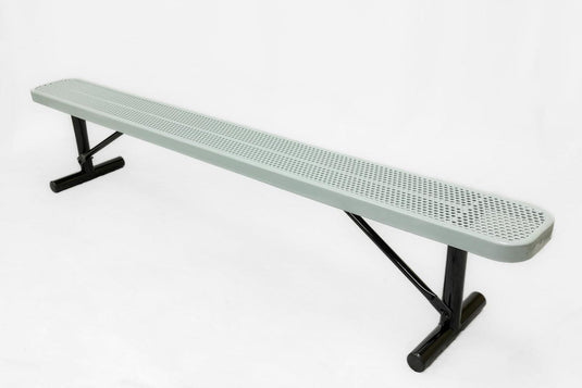 Punched Steel Park Bench with Portable Frame - Coated Outdoor Furniture