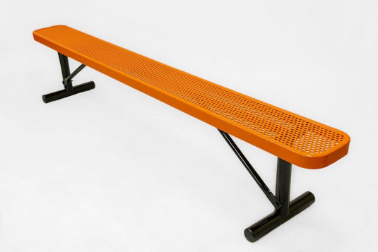 Punched Steel Park Bench with Portable Frame - Coated Outdoor Furniture