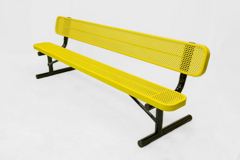 Load image into Gallery viewer, Punched Steel Park Bench with Portable Frame - Coated Outdoor Furniture
