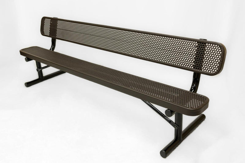 Load image into Gallery viewer, Punched Steel Park Bench with Portable Frame - Coated Outdoor Furniture
