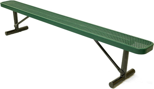 Punched Steel Park Bench with Portable Frame - Coated Outdoor Furniture