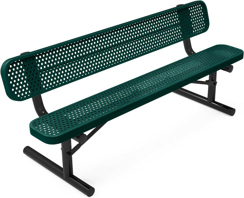 Load image into Gallery viewer, Punched Steel Park Bench with Portable Frame - Coated Outdoor Furniture
