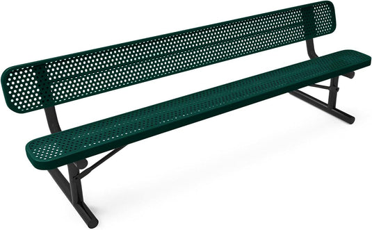 Punched Steel Park Bench with Portable Frame - Coated Outdoor Furniture