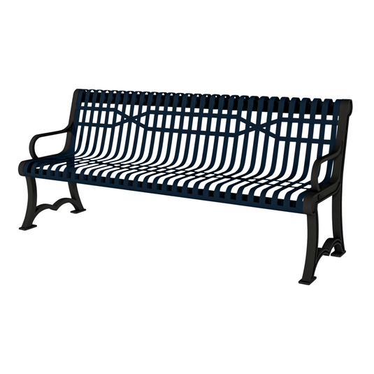 Slatted Steel Garden Bench – Robust and Elegant Outdoor Seating - Coated Outdoor Furniture