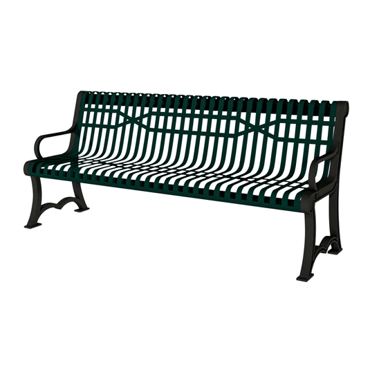 Slatted Steel Garden Bench – Robust and Elegant Outdoor Seating - Coated Outdoor Furniture